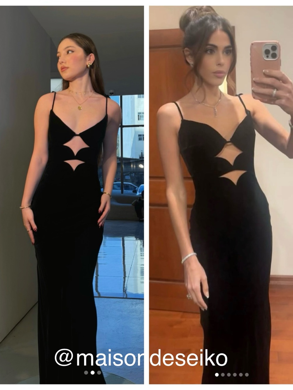 NWT Maria Lucia Hohan Maxi Dress Black Velvet Fatma Gown Cutout size US 2 - Picture 3 of 14